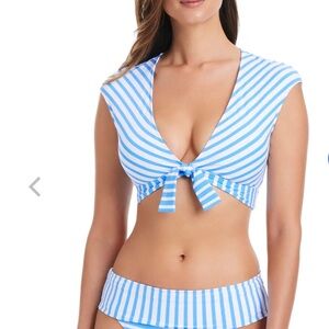 Bleu Rod Beattie Blue and White Nautical Bikini Top